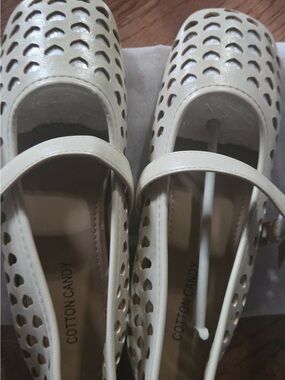 Cotton Candy Cream Perforated Mary Jane Flats